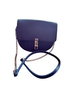 BCBG PARIS SMALL SADDLE BAG WITH TURNLOCK CLOSURE